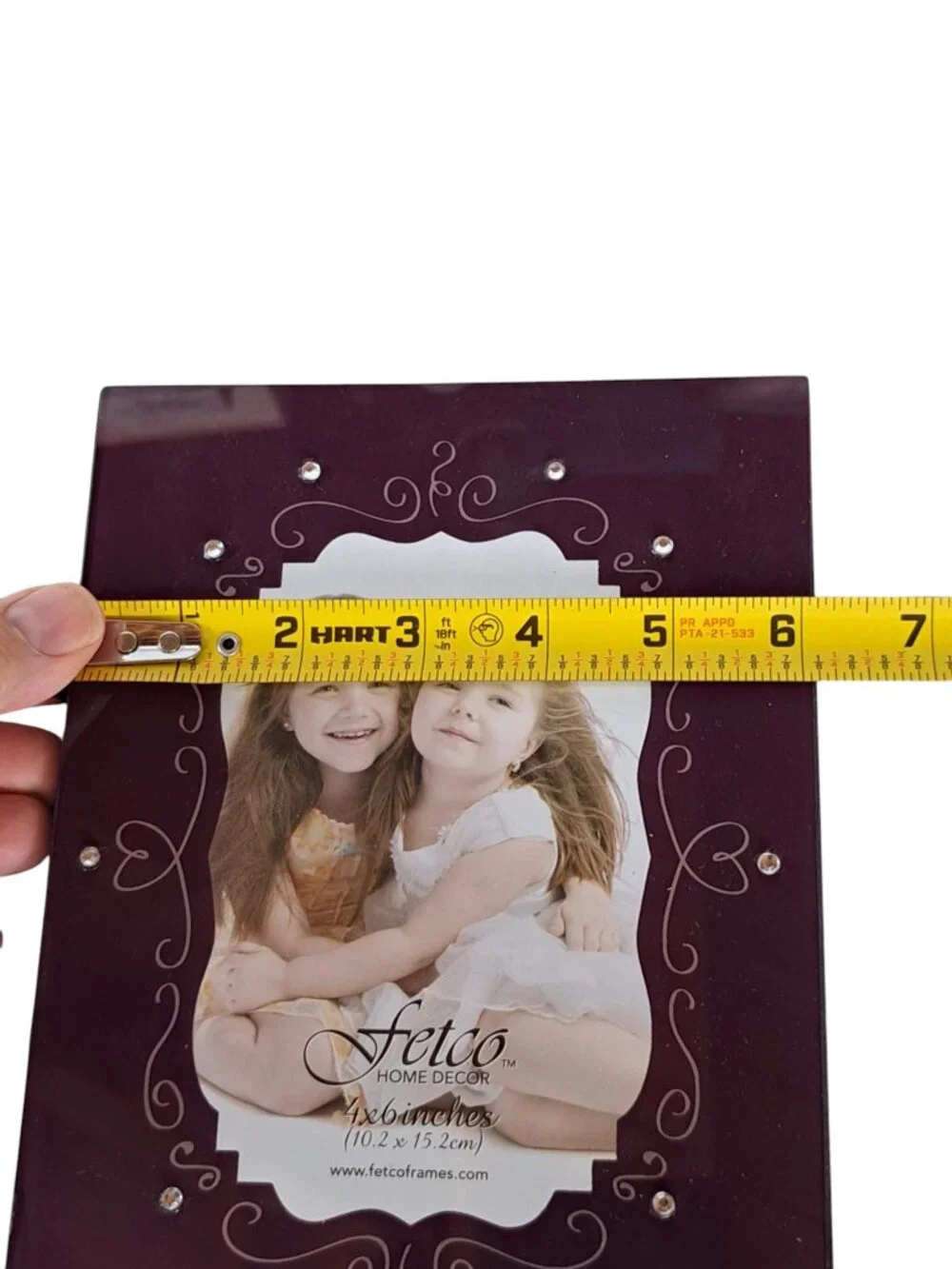 Fetco The Girls Picture Frame Purple with Rhinestones 4 x 6 inches